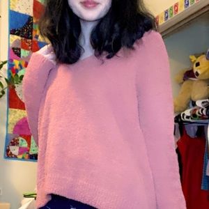 Pink fuzzy sweater